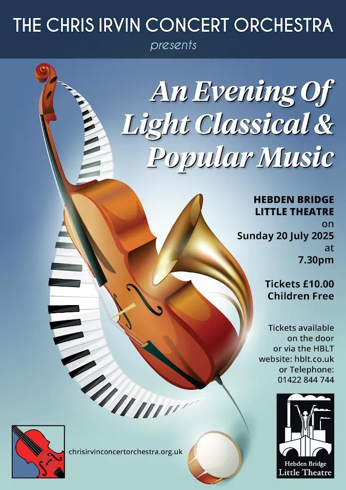 A Concert of Light Classical & Popular Music poster at Hebden Bridge Little Theatre