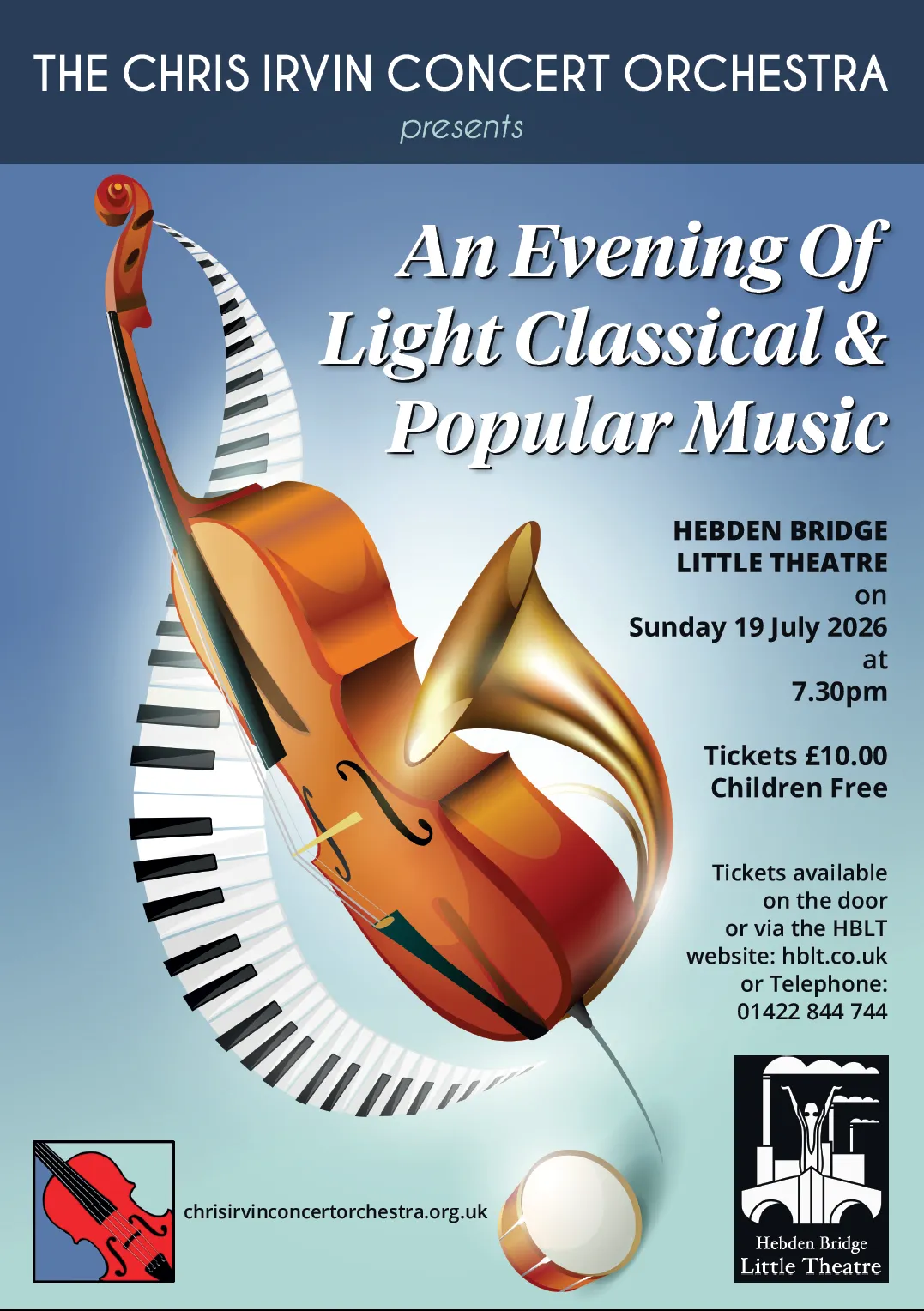 An Evening of Light Classical & Popular Music poster at Hebden Bridge Little Theatre